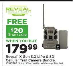 Fleet Farm Reveal X Gen 3.0 LiPo & SD Cellular Trail Camera Bundle offer