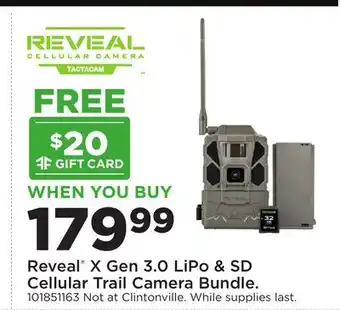 Fleet Farm Reveal X Gen 3.0 LiPo & SD Cellular Trail Camera Bundle offer