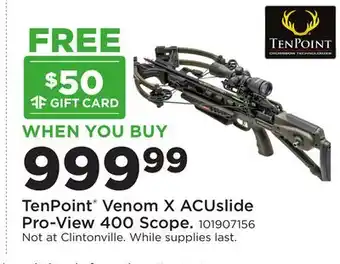 Fleet Farm TenPoint Venom X ACUslide Pro-View 400 Scope offer