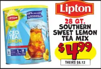 Ollie's LIPTON SOUTHERN SWEET LEMON TEA MIX offer