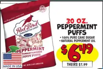 Ollie's RED BIRD PEPPERMINT PUFFS offer