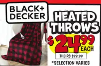 Ollie's BLACK + DECKER Heated THROWS offer