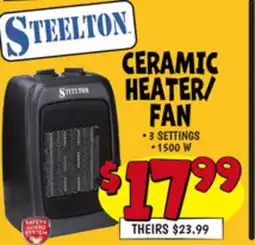 Ollie's STEELTON CERAMIC HEATER/FAN offer
