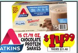 Ollie's ATKINS CHOCOLATE PROTEIN SHAKES offer