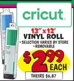 Ollie's Cricut 13X12' VINYL ROLL offer