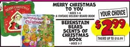 Ollie's MERRY CHRISTMAS TO YOU, BERENSTAIN BEARS SCENTS OF CHRISTMAS BOOK offer