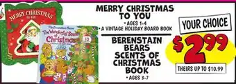 Ollie's MERRY CHRISTMAS TO YOU, BERENSTAIN BEARS SCENTS OF CHRISTMAS BOOK offer