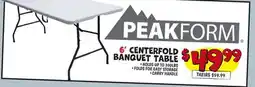 Ollie's PEAKFORM 6' CENTERFOLD BANQUET TABLE offer