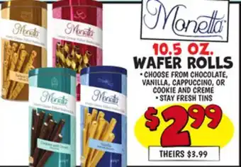Ollie's MONETTA 10.5 OZ. WAFER ROLLS offer
