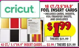 Ollie's CRICUT 18 CT./3.5X4.9 FOIL INSERT CARDS offer