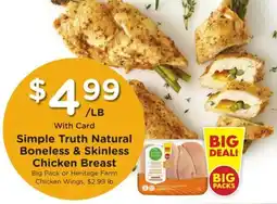 Kroger Simple Truth Natural Boneless & Skinless Chicken Breast offer