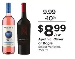 Kroger Apothic, Oliver or Bogle offer