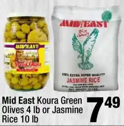 Super King Markets Mid East Koura Green Olives or Jasmine Rice offer