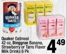 Super King Markets Quaker Oatmeal and Binggrae Banana or Strawberry offer