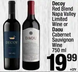 Super King Markets Decoy Red Blend Napa Valley Limited Wine or Daou Cabernet Sauvignon Wine offer