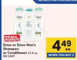 ACME Dove or Dove Men's Shampoo or Conditioner offer