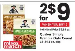 ACME Quaker Simply Granola Oats Cereal offer