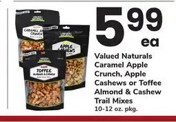 ACME Valued Naturals Caramel Apple Crunch, Apple Cashews or Toffee Almond & Cashew Trail Mixes offer