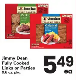 ACME Jimmy Dean Fully Cooked Links or Patties offer