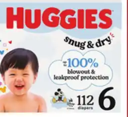 ACME Huggies Snug & Dry Huge Diapers offer