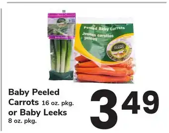 ACME Baby Peeled Carrots 16 oz. pkg. or Baby Leeks 8 oz. pkg offer