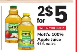 ACME Mott's 100% Apple Juice offer