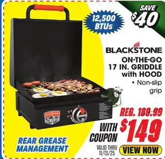 Big 5 Blackstone On The Go 17 Griddle with Hood offer
