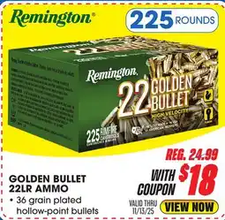 Big 5 Remington Golden Bullet 22LR Ammo offer