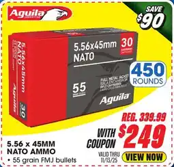 Big 5 Aguila 5.56 x 45mm NATO 55GR 450 Round offer
