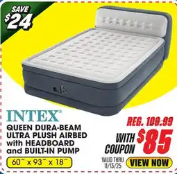 Big 5 Intex Queen 18 Dura-Beam Ultra Plush Airbed with Headboard and Built-In Pump offer