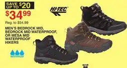 Dunham's Sports MEN'S BEDROCK MID, BEDROCK MID WATERPROOF, OR MESA MID WATERPROOF HIKERS offer