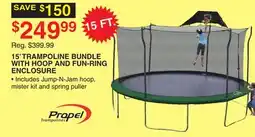 Dunham's Sports 15' TRAMPOLINE BUNDLE WITH HOOP AND FUN-RING ENCLOSURE offer