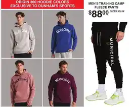 Dunham's Sports MEN'S TRAINING CAMP FLEECE PANTS offer