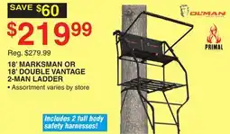 Dunham's Sports 18' MARKSMAN OR 18' DOUBLE VANTAGE 2-MAN LADDER offer