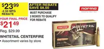 Dunham's Sports WHITETAIL CENTERFIRE offer