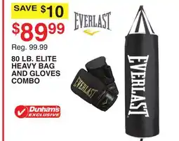 Dunham's Sports 80 LB. ELITE HEAVY BAG AND GLOVES COMBO offer