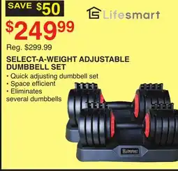 Dunham's Sports SELECT-A-WEIGHT ADJUSTABLE DUMBBELL SET offer