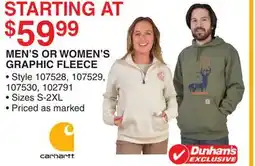 Dunham's Sports MEN'S OR WOMEN'S GRAPHIC FLEECE offer