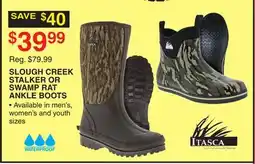 Dunham's Sports SLOUGH CREEK STALKER OR SWAMP RAT ANKLE BOOTS offer