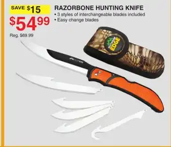 Dunham's Sports RAZORBONE HUNTING KNIFE offer