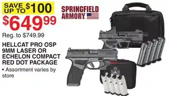 Dunham's Sports SPRINGFIELD ARMORY HELLCAT PRO OSP 9MM LASER OR ECHELON COMPACT RED DOT PACKAGE offer