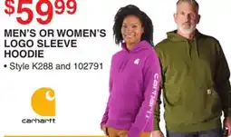 Dunham's Sports CARHARTT MEN'S OR WOMEN'S LOGO SLEEVE HOODIE offer