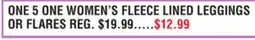 Dunham's Sports ONE 5 ONE WOMEN'S FLEECE LINED LEGGINGS OR FLARES offer