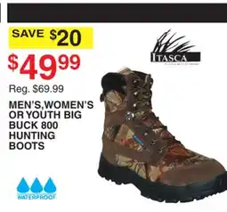 Dunham's Sports MEN'S, WOMEN'S OR YOUTH BIG BUCK 800 HUNTING BOOTS offer