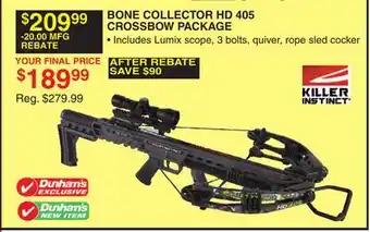 Dunham's Sports BONE COLLECTOR HD 405 CROSSBOW PACKAGE offer