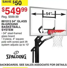 Dunham's Sports 881013 54 GLASS IN-GROUND BASKETBALL SYSTEM offer