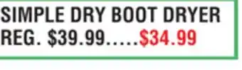 Dunham's Sports SIMPLE DRY BOOT DRYER offer