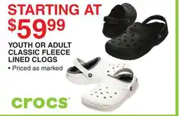 Dunham's Sports YOUTH OR ADULT CLASSIC FLEECE LINED CLOGS offer