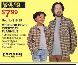 Dunham's Sports MEN'S OR BOYS' EVERYDAY FLANNELS offer