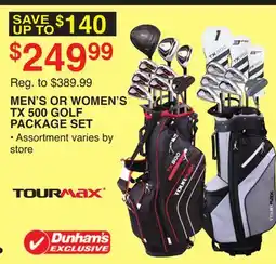 Dunham's Sports MEN'S OR WOMEN'S TX 500 GOLF PACKAGE SET offer